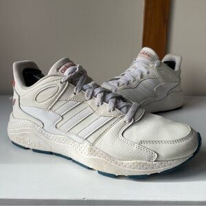 Adidas White Leather Cloudfoam Sneakers